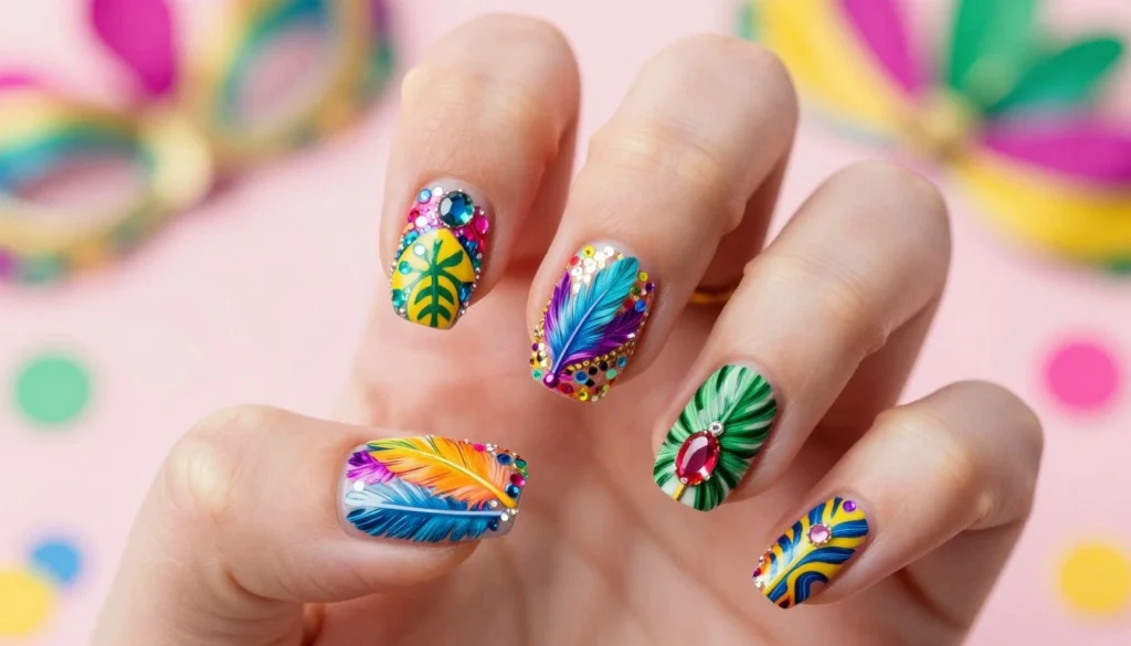 unhas para o carnaval