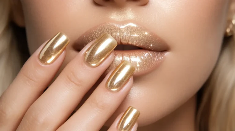 unhas douradas