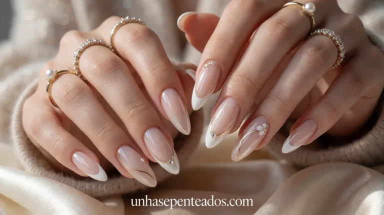 unhas em gel francesinha