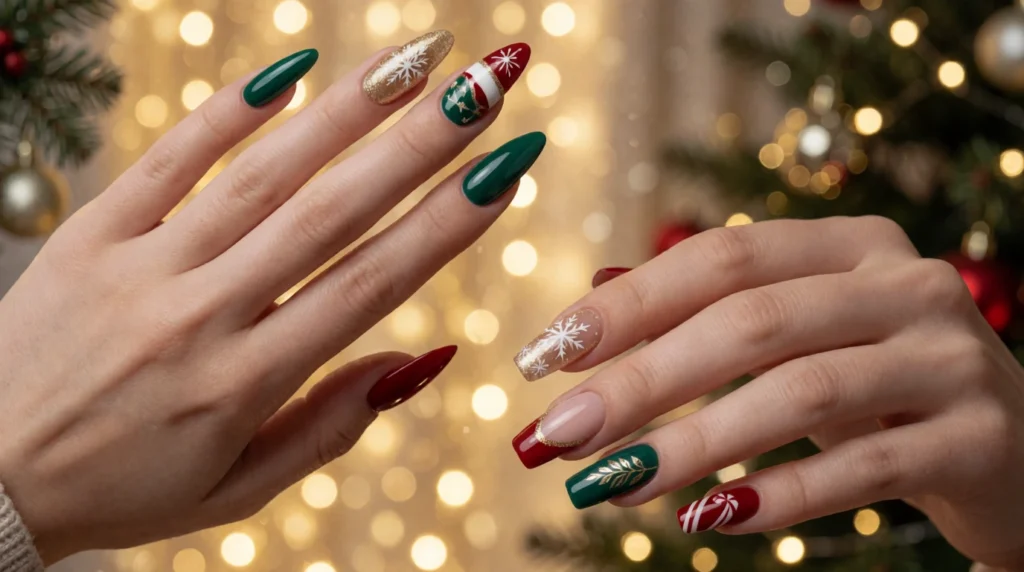 unhas de natal